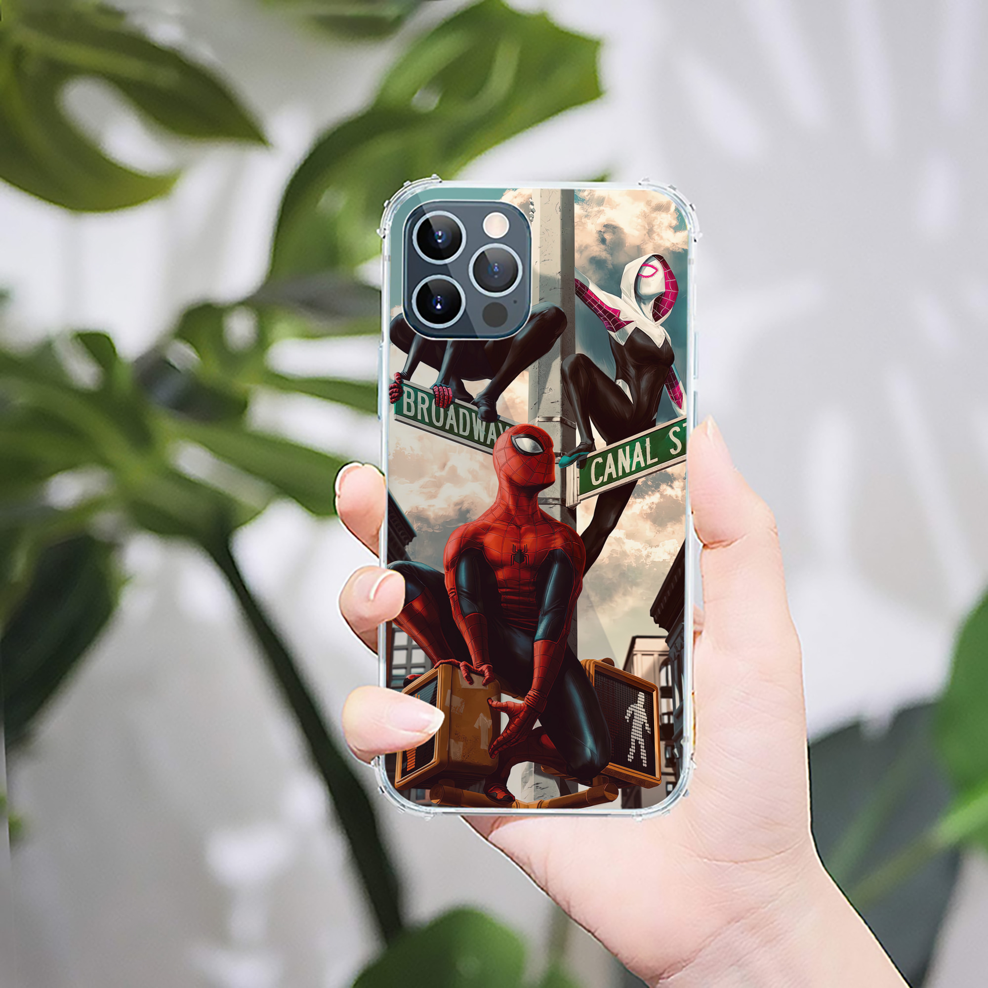 （画像用） Spider Man スパイダーマン 【iPhone 12シリーズ対応】透明スマホケース（クリアソフトケース）